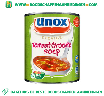 Unox Soep in blik tomaten groentesoep aanbieding