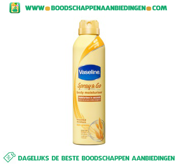 Vaseline Bodylotion spray & go essential moisture aanbieding