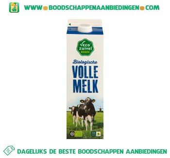 Biologische volle melk aanbieding