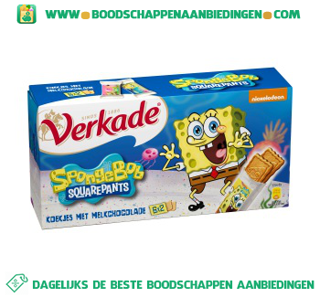 Verkade Spongebob koekjes met melkchocolade aanbieding