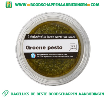 Verse groene pesto aanbieding