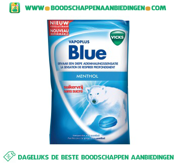 Vicks Keelpastilles blue menthol suikervrij aanbieding