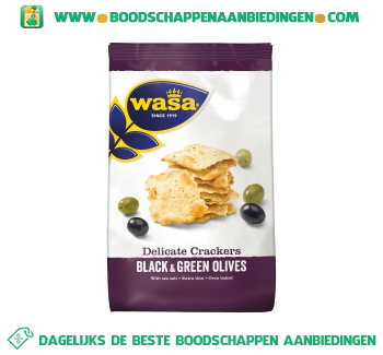 Wasa Delicate crackers black & green olives aanbieding