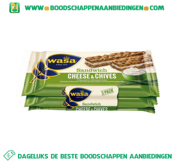 Wasa Sandwich cheese & chives aanbieding