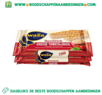 Wasa Sandwich cheese tomato & basil aanbieding