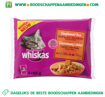 Whiskas Gewoonweg lekker gegrild met vlees aanbieding