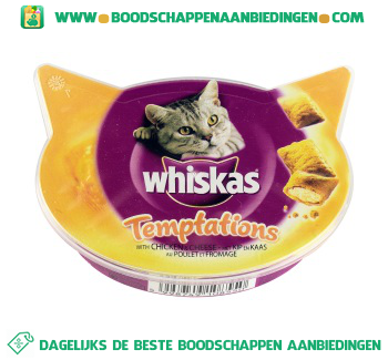 Whiskas Temptations kip & kaas aanbieding