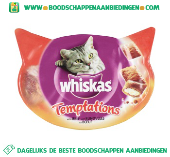 Whiskas Temptations rundvlees aanbieding