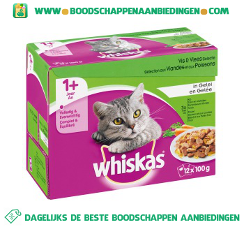 Whiskas Vis & vlees in gelei 12-pak aanbieding