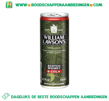 William Lawson`s Scotch whisky & cola aanbieding