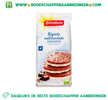 Zonnatura Choco rijstwafels melk aanbieding