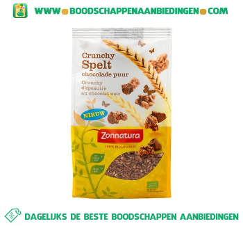 Zonnatura Crunchy spelt chocolade puur aanbieding