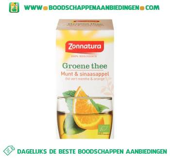 Groene thee munt & sinaasappel aanbieding