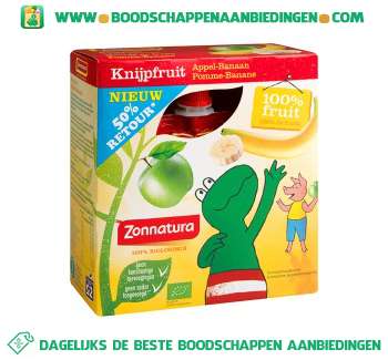 Zonnatura Knijpfruit appel & banaan aanbieding