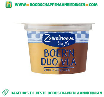 Zuivelhoeve Boer’n duo vla vanille chocolade aanbieding