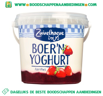 Zuivelhoeve Boer`n yoghurt aardbei aanbieding