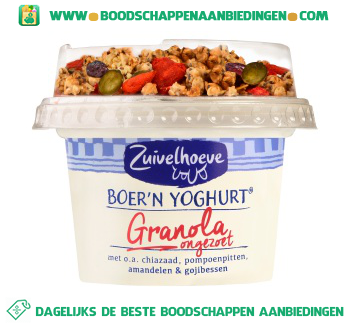 Zuivelhoeve Boer`n yoghurt granola aanbieding