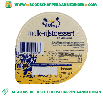 Zuivelmeester Melk-rijstdessert aanbieding